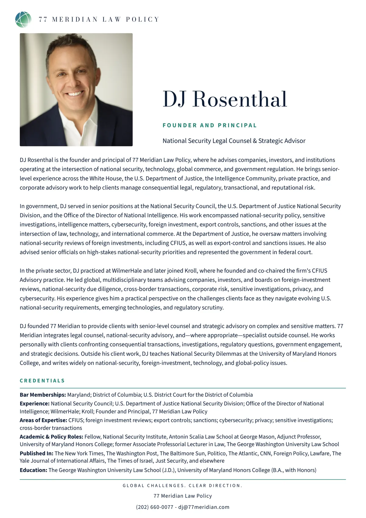 DJ Rosenthal bio, page 1 of 1