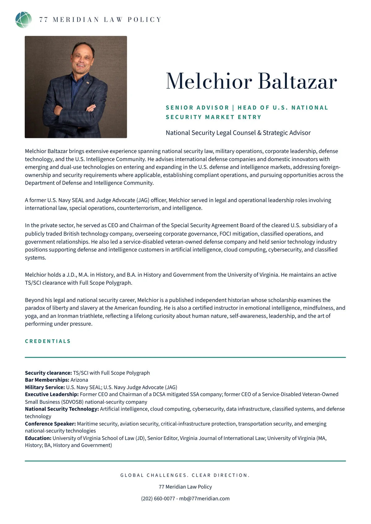 Melchior Baltazar bio, page 1 of 1